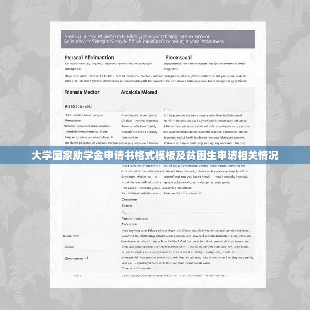 大学国家助学金申请书格式模板及贫困生申请相关情况