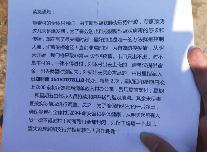 疫情期间石梁镇静岩村专人代办采购,保障村民日常所需
