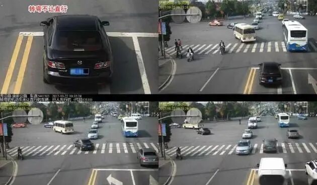 城区开车注意3种违章行为:右转弯压线、实线变道、不按导向行驶